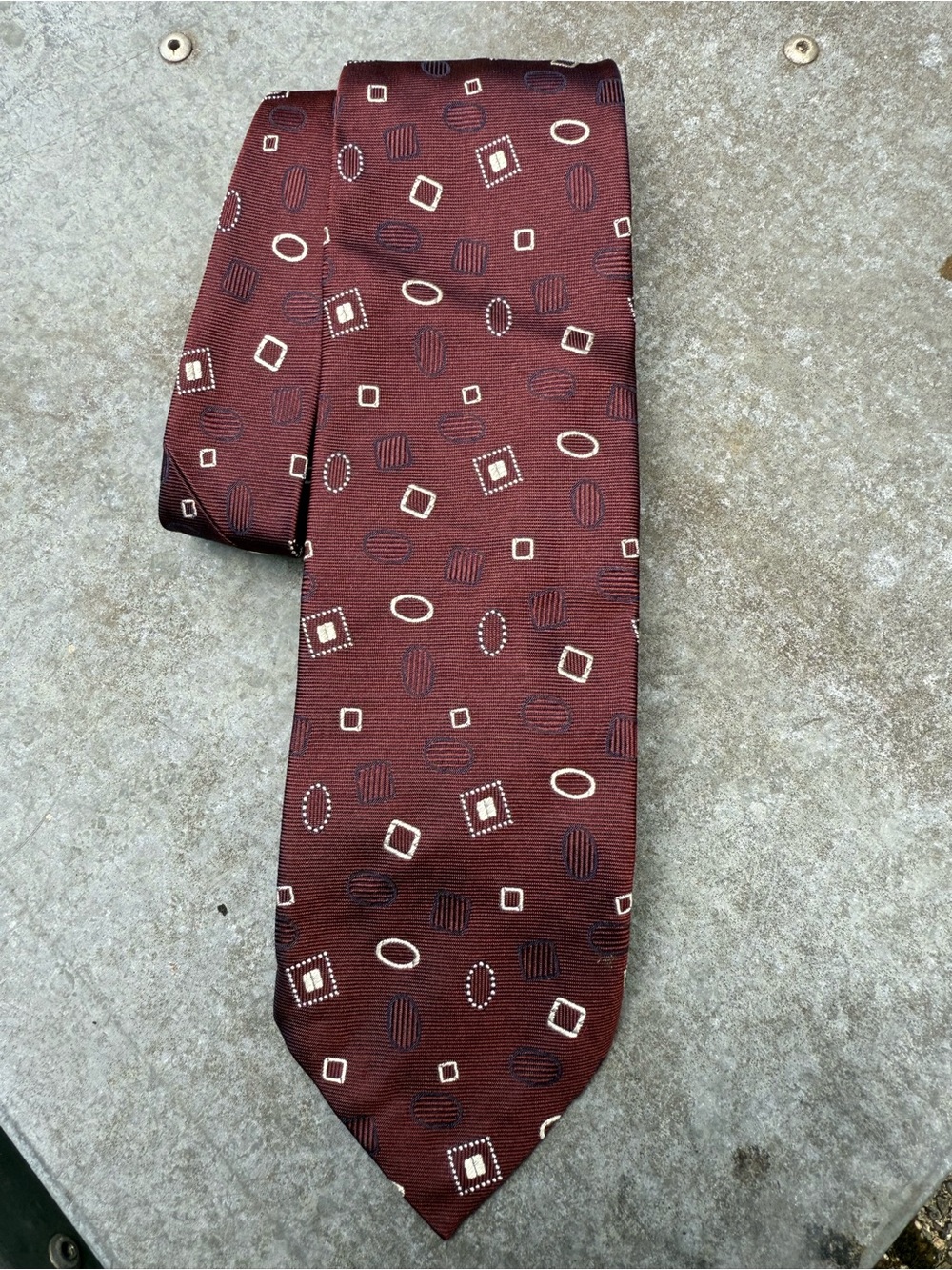Suitsupply Burgundy Geometric Pattern Tie